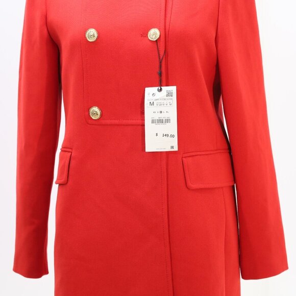 ZARA Buttoned Tailored Coat SIZE M NWT - Picture 4 of 5